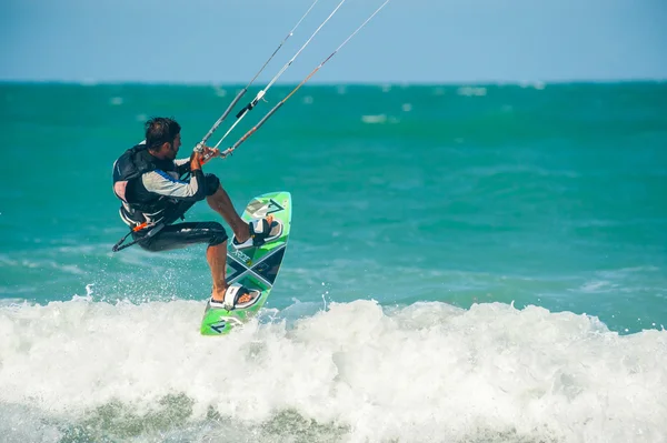 Kidesurfer başlayan eylem — Stok fotoğraf