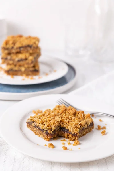 Date Squares Matrimonial Cake Traditional Canadian Baked Dessert — Stock Photo, Image