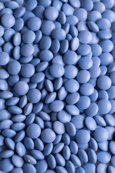 Niebieski Cukierek Powlekany Czekoladowy Przycisk Posypać Teksturą Smarties Posypki — Zdjęcie stockowe