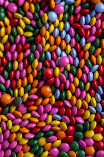 Multi Colorido Doce Revestido Chocolate Botão Polvilhar Textura Smarties Polvilhas — Fotografia de Stock