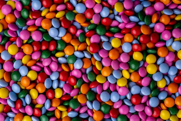 Multi Colored Candy Coated Chocolate Button Sprinkle Texture Smarties Sprinkles — Stock Photo, Image