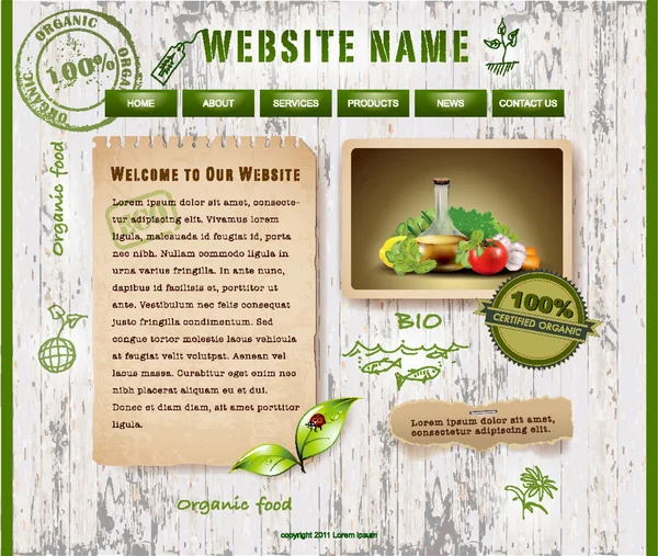 Websiteontwerp, ecologische thema — Stockvector