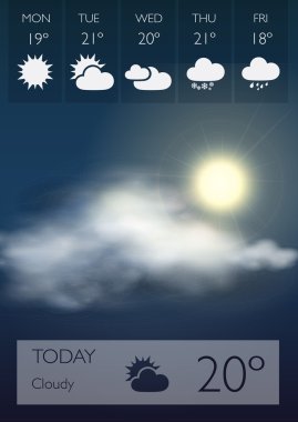 vektör weather widget'ları