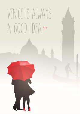 Venedik 'te romantik çift