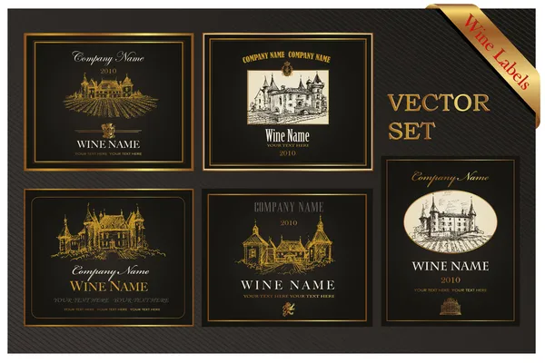 Etiquetas de vinho — Vetor de Stock