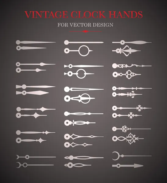 Vintage clock hands set — Stock Vector