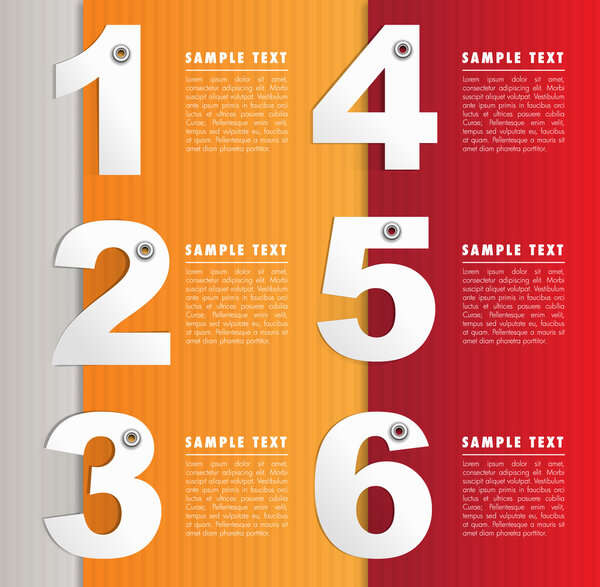 Web design template with numbers