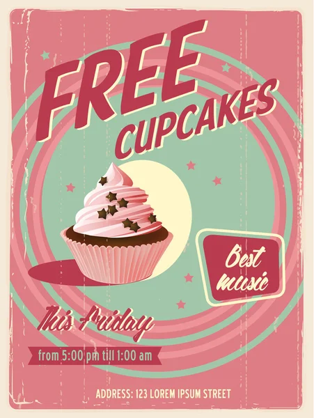 Cartel de cupcakes — Archivo Imágenes Vectoriales