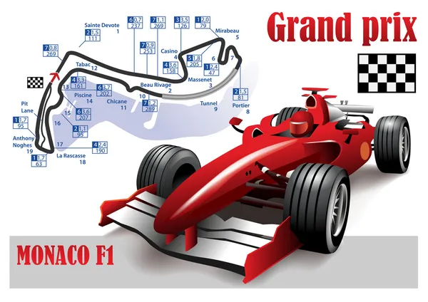 グランプリ モナコ f1 ポスター — ストックベクタ