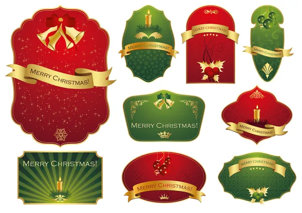 Різдвяні привітання етикетки — стоковий вектор