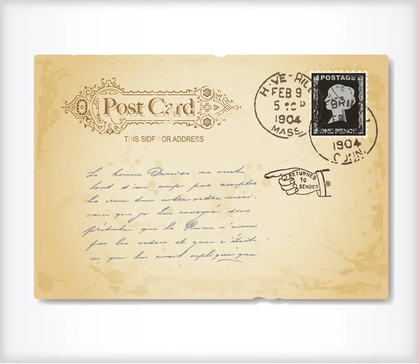 Tarjeta postal antigua — Archivo Imágenes Vectoriales