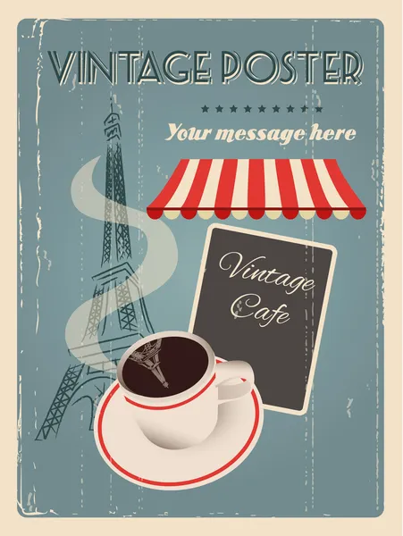 Kawa i paris plakat — Wektor stockowy
