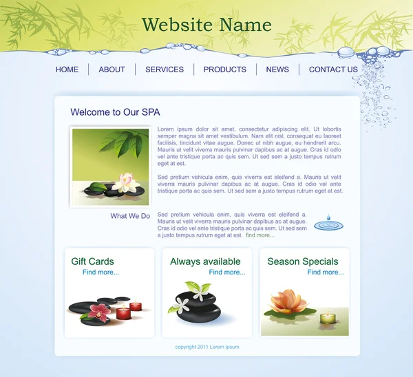 Plantilla web Spa — Vector de stock