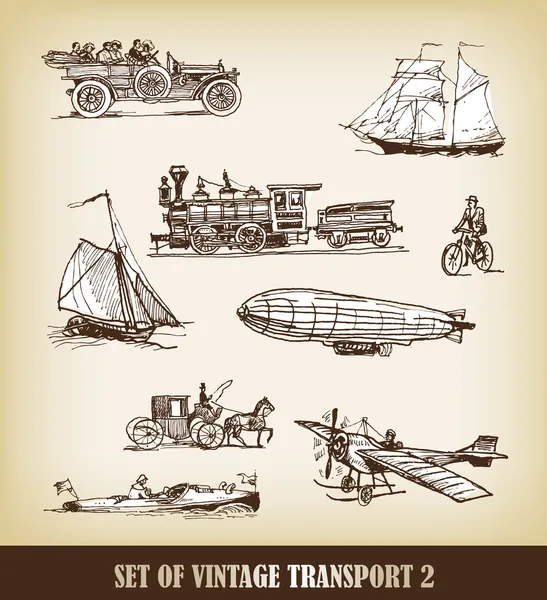BROWN SKETCHES OF TRANSPORTATION — Stock Vector