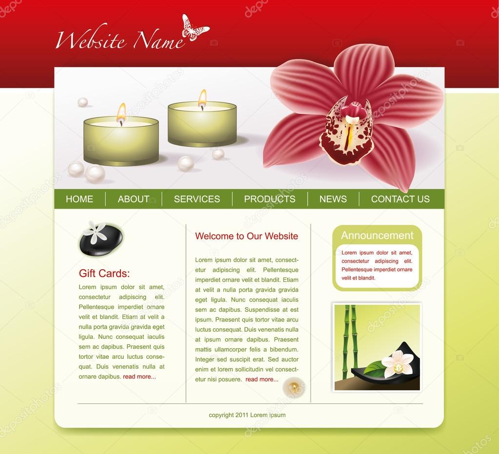 SPA WEBSITE TEMPLATE Stock Vector © upstudio #46385467 SPA WEBSITE TEMPLATE Stock Vector © upstudio #46385467