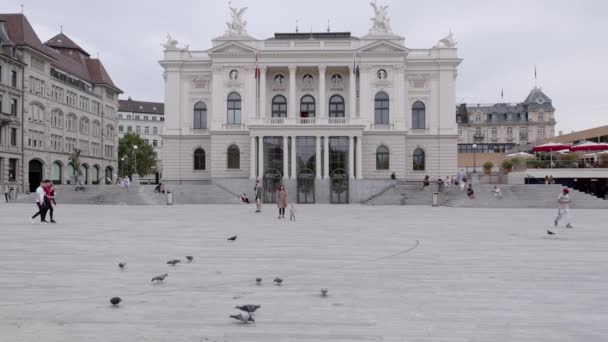 2021 Zurich Bellevue Opera House Zurich Promenades Sur Place Enfants — Video