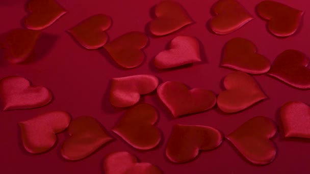 San Valentino San Valentino sfondo rosso. Rosso valentini, cuori volare via e lasciare spazio libero per il testo. — Video Stock