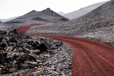 Kırmızı wasteland yolunda