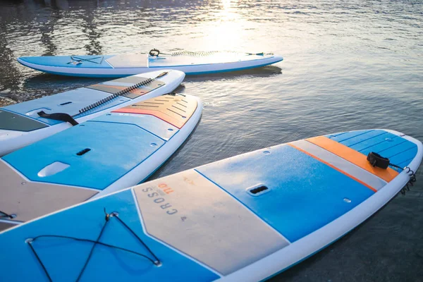 Sup Stand Paddle Board Fondo Agua Azul — Foto de Stock