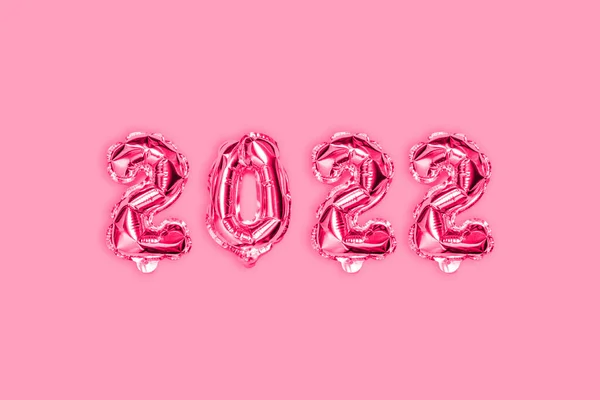 Striscione Celebrazione Dei Palloncini Rosa Dorati Capodanno Nuovo Anno Concetto — Foto Stock