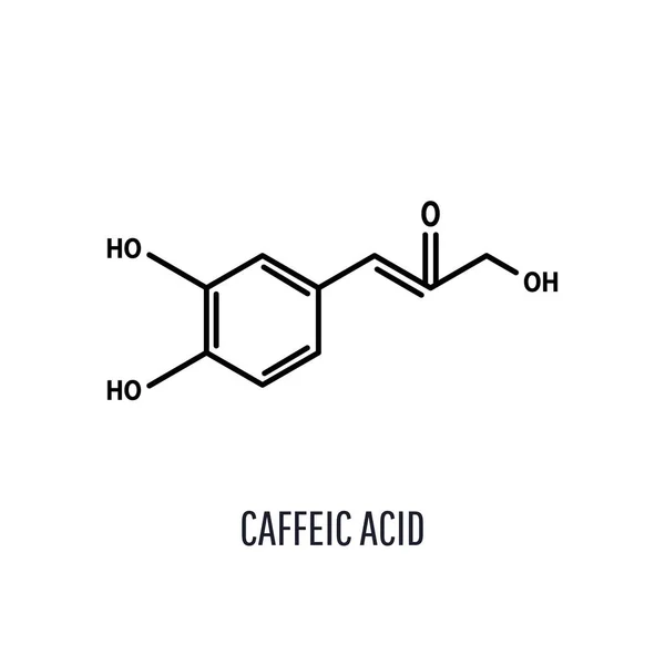 Kaffeesäure C9H8O4 Skelettale Chemische Formel Mit Auf Weißem Hintergrund Vektorillustration — Stockvektor