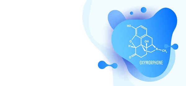 Оксиморфон Опиоидный Анальгетик Молекула Препарата Скелетно Химическая Формула Синей Жидкостью — стоковый вектор