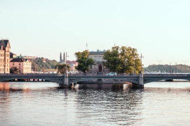Stockholm city center with Royal Swedish Opera at twilight, Sweden, Scandinavia