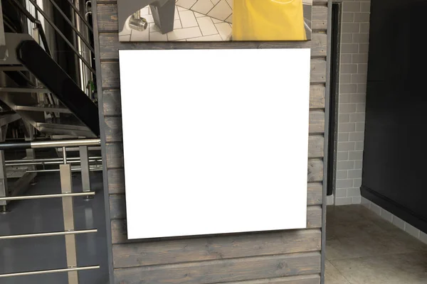 White Mock Blank Space Display Board Text Advertisement Announcement Communication — Photo