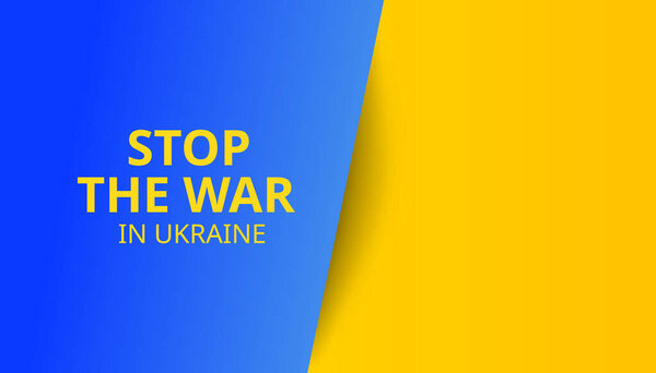 Stop War Inscription Ukraine Flag Blue Yellow National Colors Background — Stock Vector