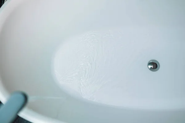 Fresh Water Background Blue Water Bath Bathroom Top View Skin — Stok fotoğraf