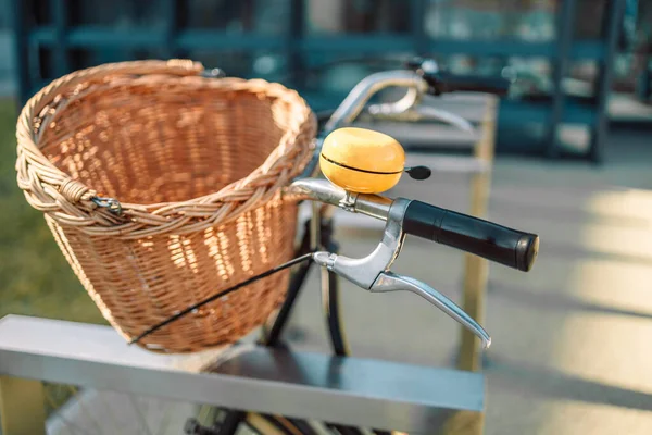 Cesta Bicicleta Fondo Vintage Foto Alta Calidad — Foto de Stock