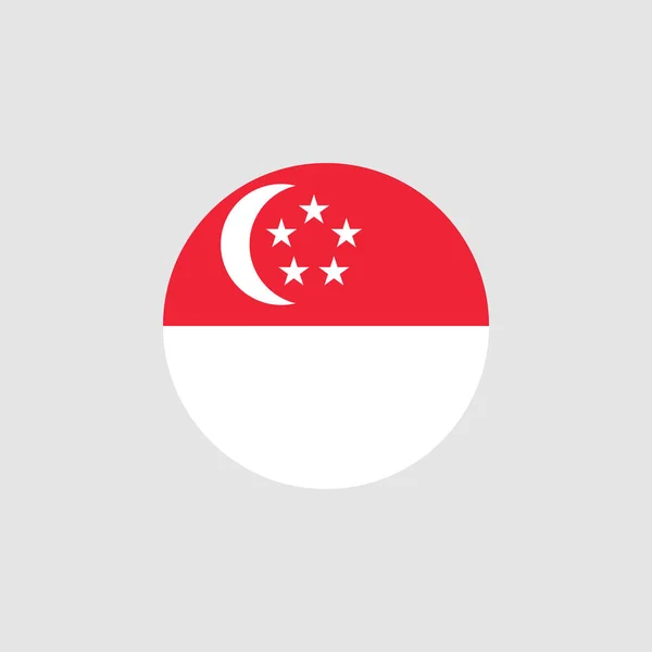 Bandeira Nacional Singapura Cores Oficiais Proporção Corretamente Ilustração Vetorial Eps10 — Vetor de Stock