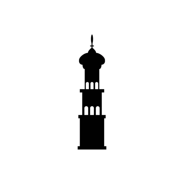 モスクの塔のアイコンの白い背景に隔離された ベクトルイラスト Eps10 — ストックベクタ