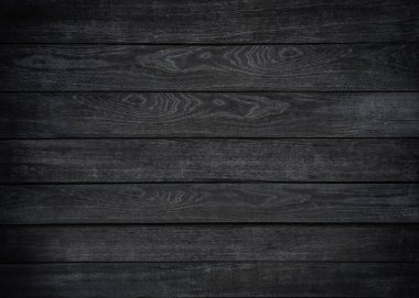 Arka plan için siyah ahşap desen yatay. Yüzey ışığı masa üstü görüntüsünden temizlendi. Sanat eserleri ve iç veya dış tasarım için doğal desenler. Grunge eski beyaz tahta tahta duvar deseni