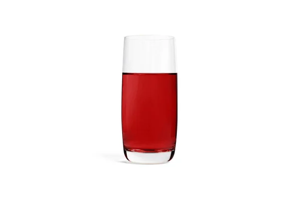 Glass of fresh sweet berry juice isolated on white background. 3D rendering realistic illustration. Glass for water. Vegan juice. Cleansing and detox. Empty liquid container — Photo