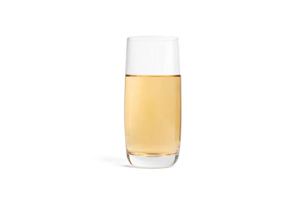 Склянка свіжого солодкого яблучного соку ізольована на білому тлі. 3D візуалізація реалістична ілюстрація. Склянка для води. Веганський сік. Очищення та детоксикація. Порожній рідкий контейнер — стокове фото