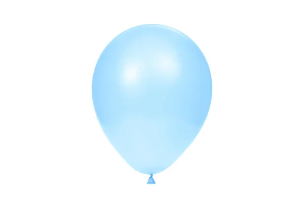 Blauwe ballon geïsoleerd op witte achtergrond. Sjabloon voor ansichtkaart, banner, poster, webdesign. Feestelijke decoratie voor feesten en verjaardagen. Hoge resolutie foto — Stockfoto