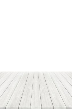 Empty white wood table top and white wall. Vertical Wall Texture Background. Building banner mock up abstract background - can used for display or montage your products