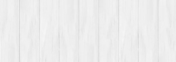 ホワイトグレーの木の色のテクスチャバナーの背景。表のトップビューの表面の光をきれいにします。デザインアート作品やインテリアや外装のための自然なパターン。古い白い木の板壁のパターンを粉砕 — ストック写真