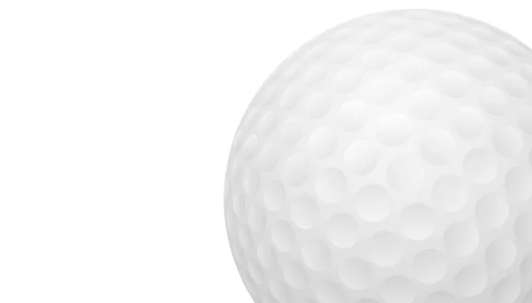Bola de golfe isolada no fundo branco, profundidade total de campo, caminho de recorte. Bola de golfe branco tradicional para o esporte — Fotografia de Stock