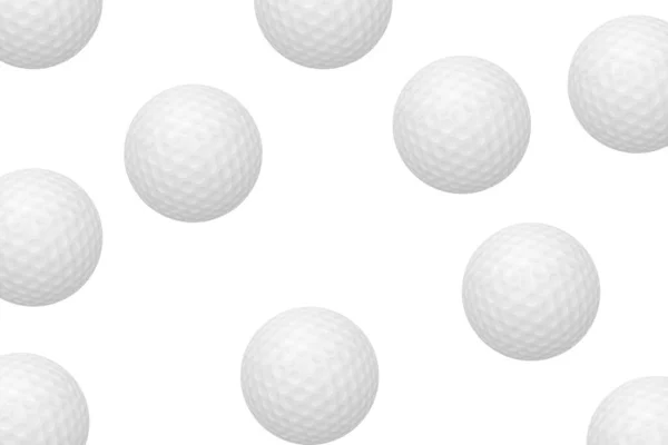 Bolas de golfe pilha grupo isolado em branco. Bolas de golfe multidão fechar o fundo. Grupo de bolas brancas. resumo contexto — Fotografia de Stock