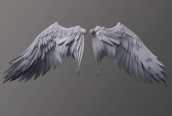 Gri arkaplanda gri melek kanatları