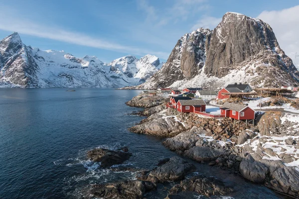 Pueblo de pescadores en Noruega Fotos de stock libres de derechos