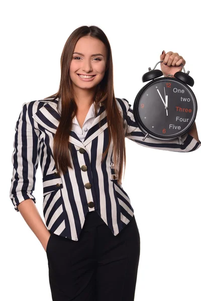 Chica con reloj —  Fotos de Stock