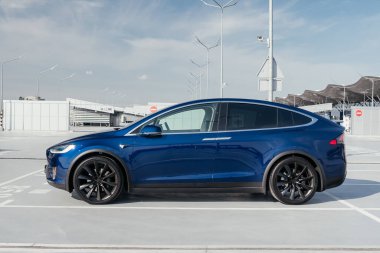 Kyiv, Ukraine - 20.12.2020: Tesla Model X