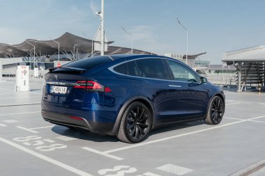 Kyiv, Ukraine - 20.12.2020: Tesla Model X