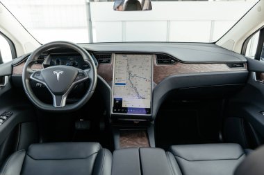 Kyiv, Ukrayna - 20.12.2020: Tesla Model X