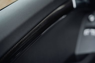 Kyiv, Ukrayna - 08.13.2021: Audi A5 Karbon İç mimarisi