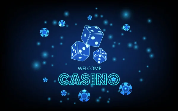 Casino Och Vadslagning Bakgrund Spel Tärningar Futuristiska Digitala Innovation Bakgrund — Stock vektor