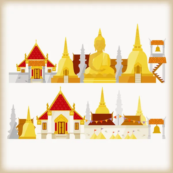 Templom Thaiföldön — Stock Vector